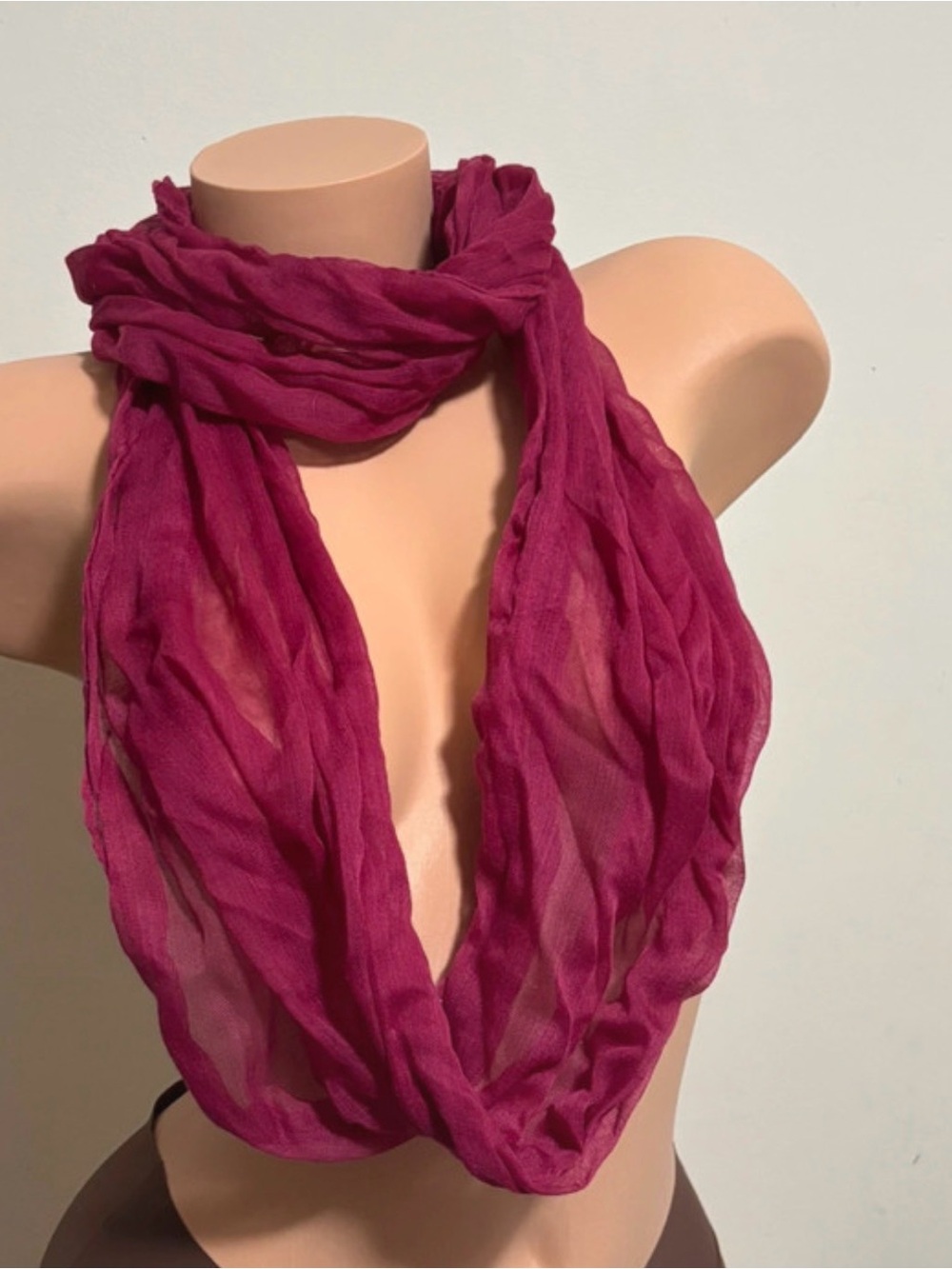 Lightweight Women's plum Infinity Scarf - Soft Stretch Wrap